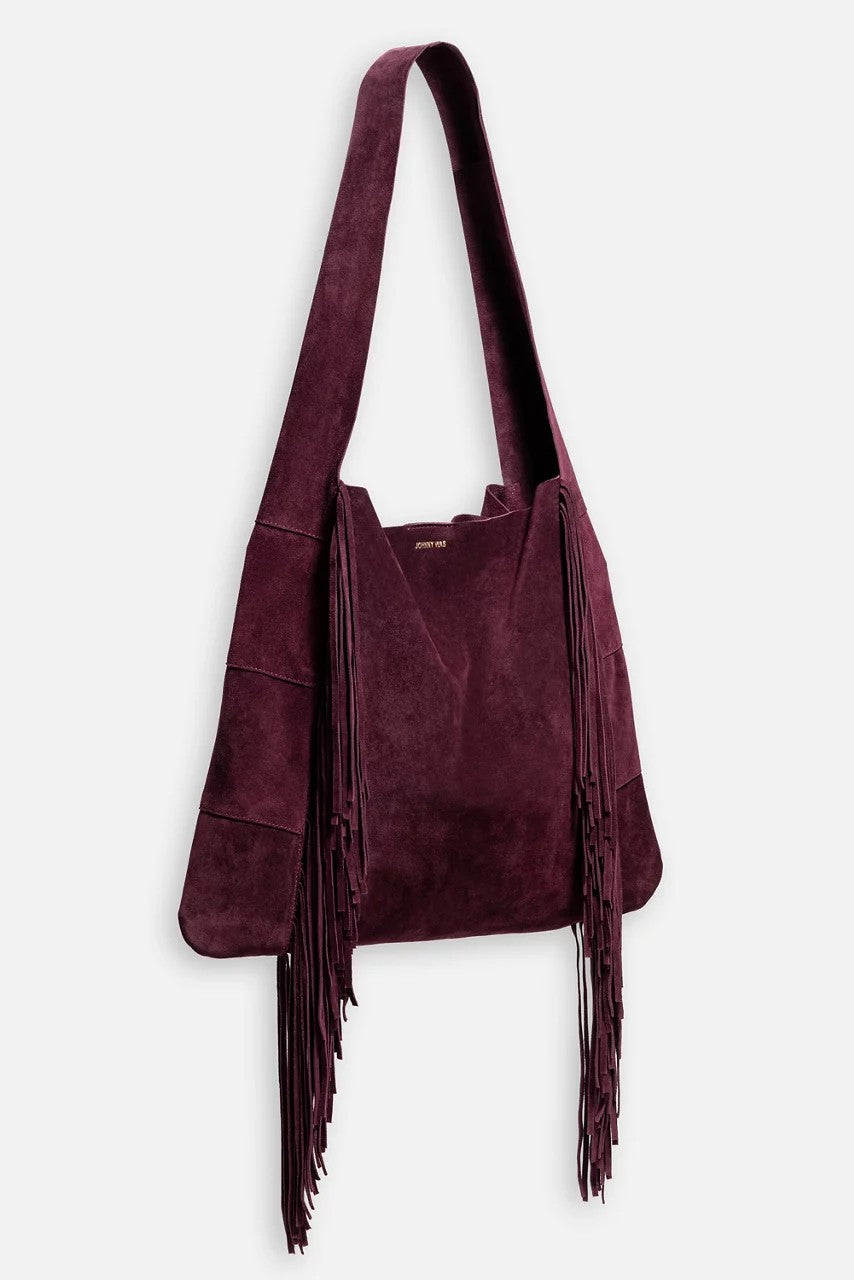 Johnny Was AMARONE ITALIAN SUEDE FRINGE HOBO