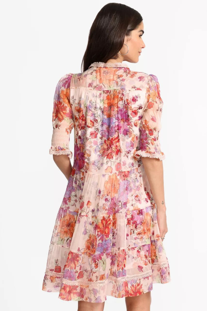 Johnny Was ABBEY TIERED MINI DRESS