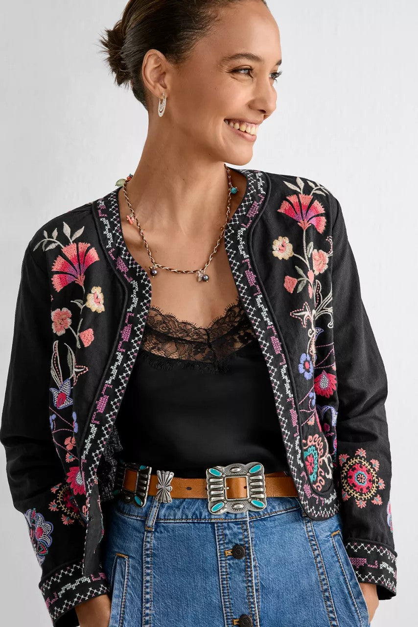 Johnny Was LINEN BOLERO JACKET