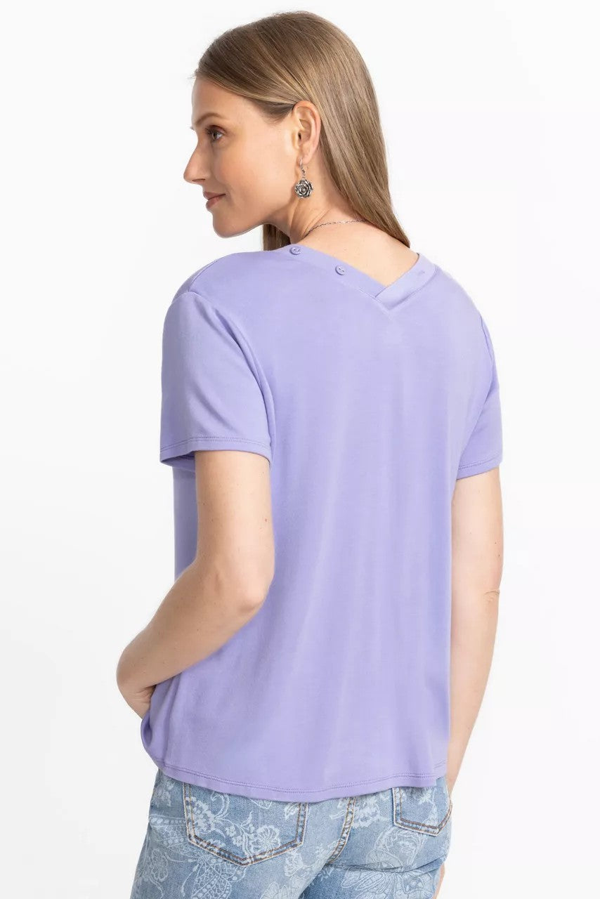Johnny Was MODAL JERSEY BUTTON NECK TEE