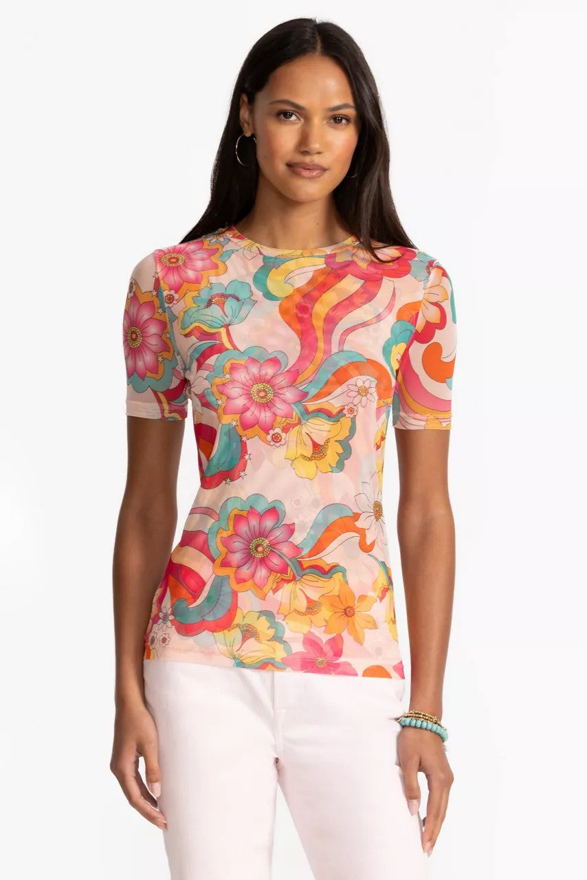 Johnny Was ELEANOR SHORT SLEEVE MESH TEE