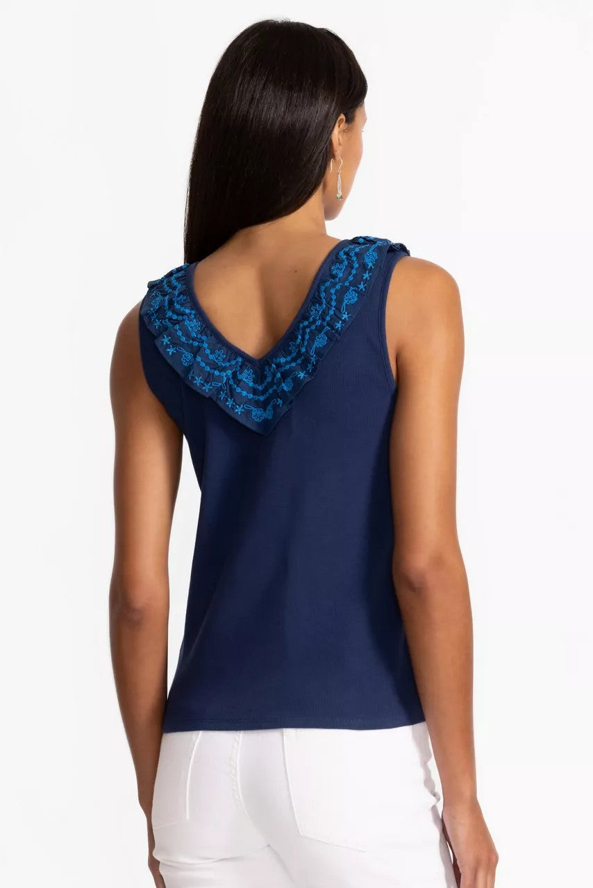 Johnny Was MIXED MEDIA FLUTTER TANK