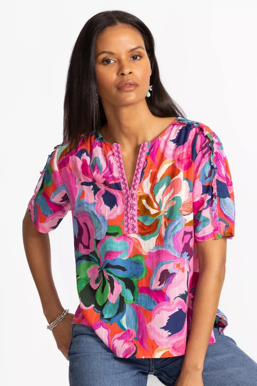 Johnny Was RUFFLE SEAM TOP