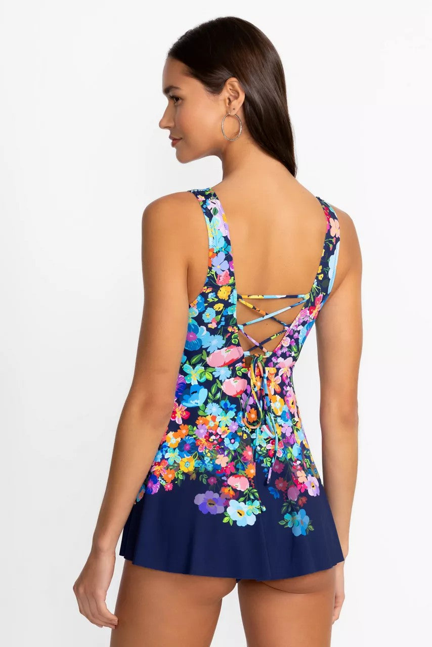 Johnny Was WILD BLOOM BACK TIE SKIRTED ONE PIECE
