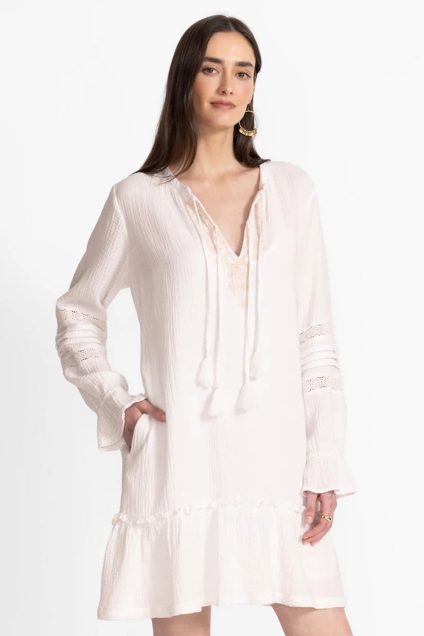 Johnny Was GAUZE RUFFLE TIER MINI DRESS