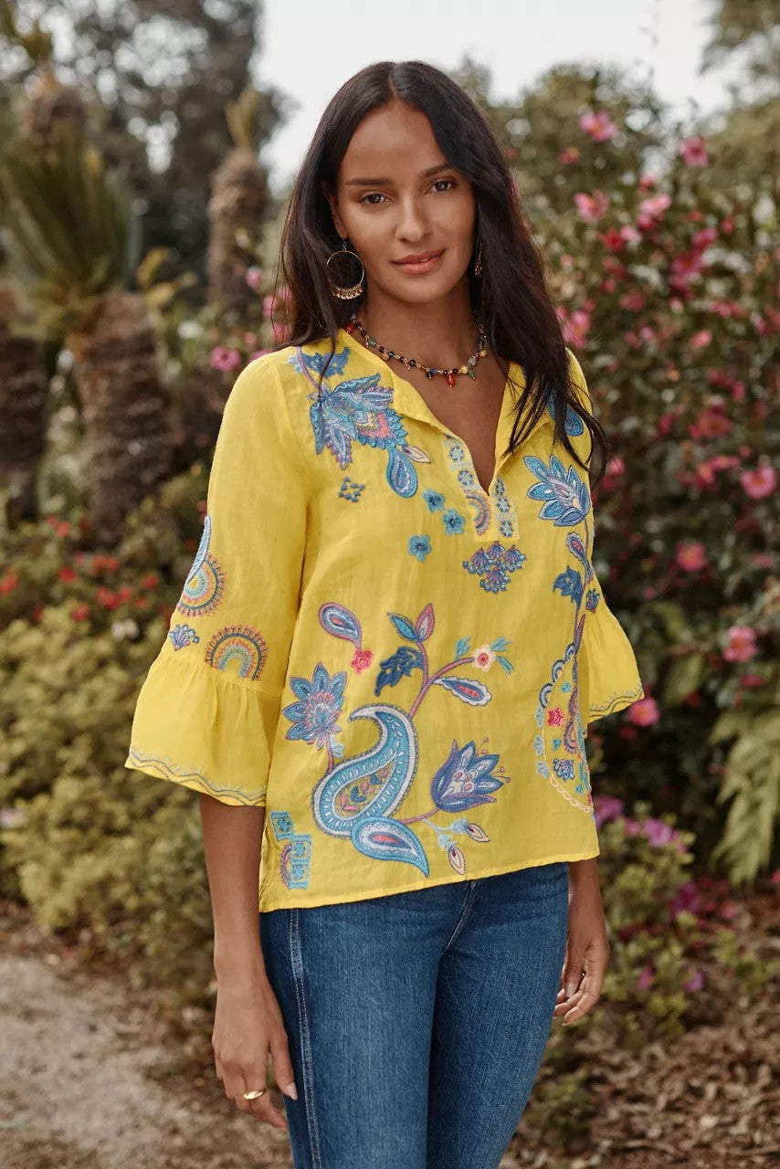 Johnny Was RUFFLE SLEEVE BLOUSE