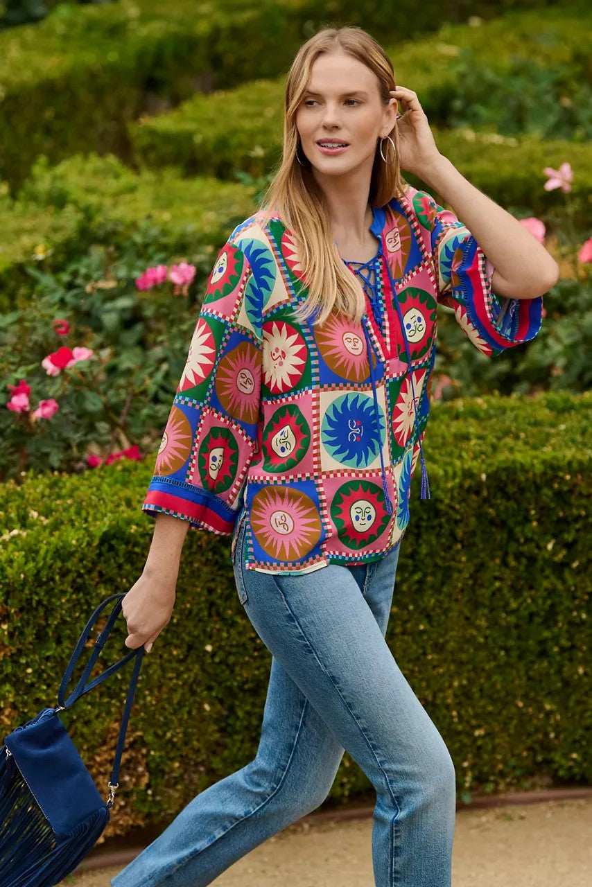 Johnny Was FRONT TIE VILLA BLOUSE