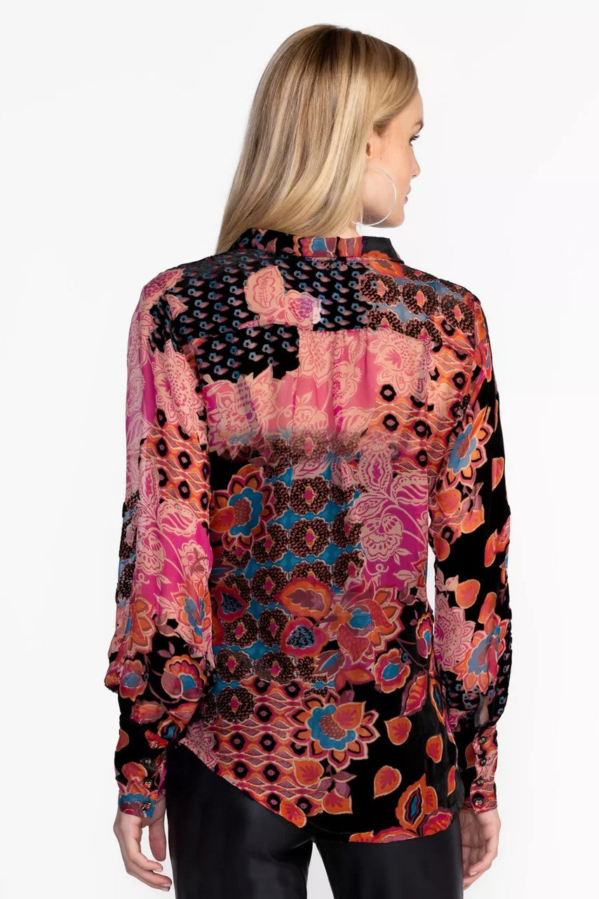 Johnny Was YRENE BURNOUT BLOUSE