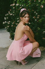Giana Open-Back Crystal Pink Dress | Nana Jacqueline