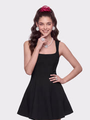 Eliza Square-Neck Black Dress | Nana Jacqueline