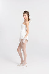 Marilyn Satin Mini Dress: White Mini Dress for Bridal Shower | Nana Jacqueline