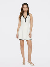 White Contrast Halter Knit Mini Dress | Nana Jacqueline
