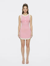 Pink Contrast-Trim Knit Mini Dress | Nana Jacqueline