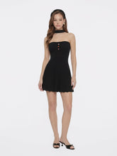 Black Reverse Halter Knit Flared Dress | Nana Jacqueline