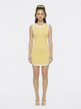 Yellow Contrast-Trim Knit Mini Dress | Nana Jacqueline