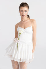 Veronica Backless Mini Dress: White Mini Dress for Bridal Shower | Nana Jacqueline