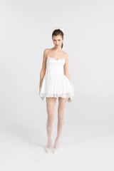 Veronica Backless Mini Dress: White Mini Dress for Bridal Shower | Nana Jacqueline