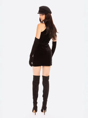 Estelle Velvet Mini Dress: Black Mini Dress for Cocktail Party | Nana Jacqueline