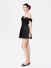 Cornelia Dress: Black Mini Dress for Cocktail Party | Nana Jacqueline