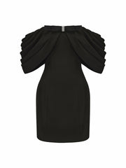 Kate Bow Dress: Black Mini Dress for Cocktail Party | Nana Jacqueline