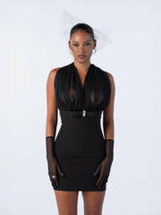 Melinda Dress: Black Mini Dress for Cocktail Party | Nana Jacqueline