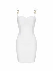 Nadia Dress: White Mini Dress for Engagement Party | Nana Jacqueline