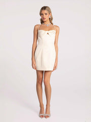 Stacie Dress: Champagne Mini Dress for Engagement Party | Nana Jacqueline
