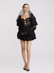 Penelope Lace Dress: Black Mini Dress for Cocktail Party | Nana Jacqueline