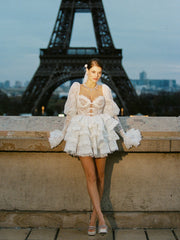 Penelope Lace Dress: White Mini Dress for Wedding After-Party | Nana Jacqueline