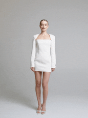 Jillian Dress: Ivory Mini Dress for Engagement Party | Nana Jacqueline