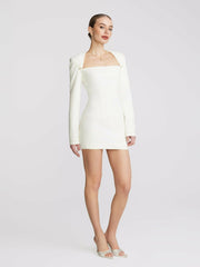 Jillian Dress: Ivory Mini Dress for Engagement Party | Nana Jacqueline
