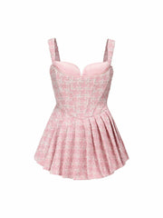 Chelsea Tweed Dress: Pink Mini Dress for Birthday Celebration | Nana Jacqueline