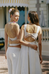 Delilah Cut Out Back Champagne Dress | Nana Jacqueline