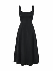 Lauren Square-Neck Black Dress | Nana Jacqueline
