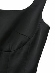 Lauren Square-Neck Black Dress | Nana Jacqueline