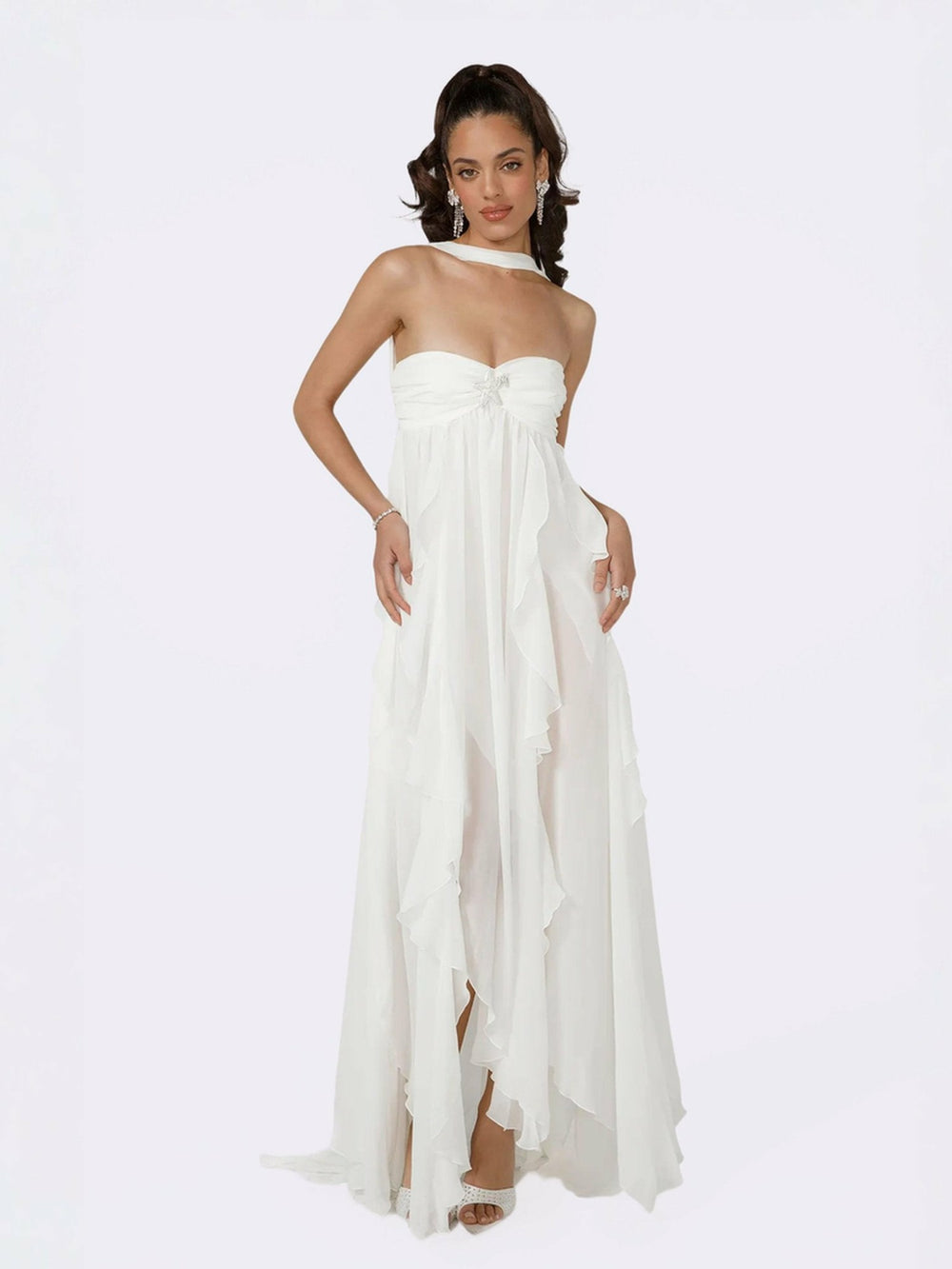 Mariah Dress: White Maxi Dress for Bridal Shower | Nana Jacqueline