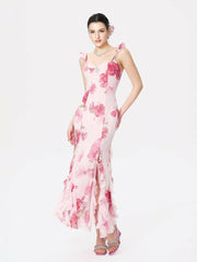 Cera Dress: Pink Maxi Dress for Garden Wedding Guest | Nana Jacqueline