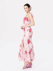 Cera Dress: Pink Maxi Dress for Garden Wedding Guest | Nana Jacqueline