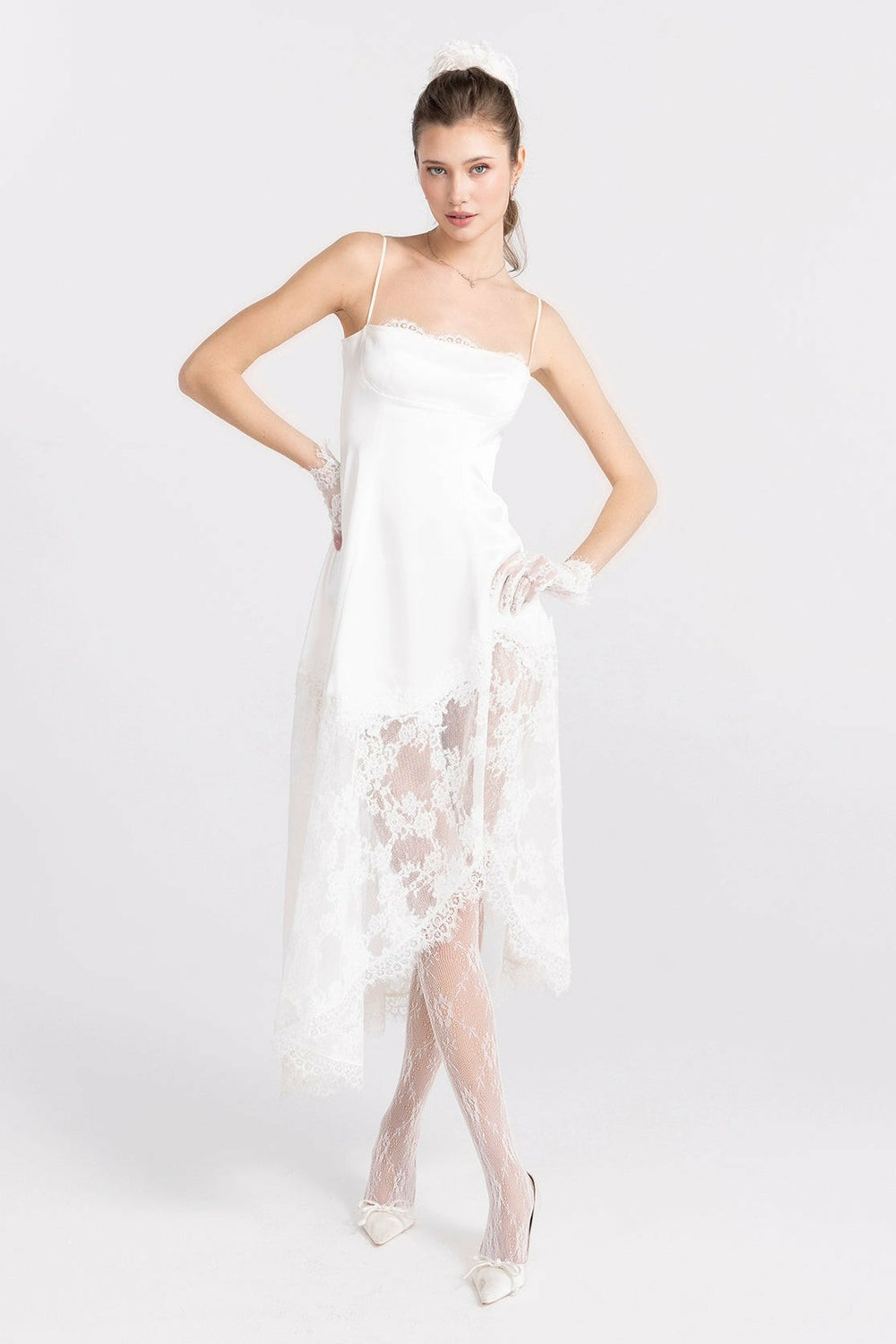 Mirabelle Satin Maxi Dress: White Maxi Dress for Bridal Shower | Nana Jacqueline