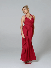 Amber Chiffon Dress: Red Maxi Dress for Formal Wedding Guest | Nana Jacqueline