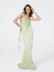Caroline Dress: Green Maxi Dress for Destination Wedding | Nana Jacqueline
