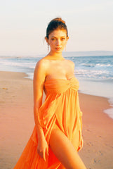 Mariah Dress: Orange Maxi Dress for Destination Wedding | Nana Jacqueline