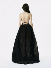 Mirelle Lace Maxi Dress: Black Maxi Dress for Formal Wedding Guest | Nana Jacqueline