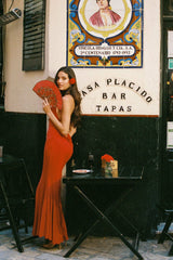 Seraphina Dress: Red Maxi Dress for Formal Wedding Guest | Nana Jacqueline