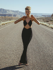 Chiara Dress: Black Maxi Dress for Cocktail Party | Nana Jacqueline