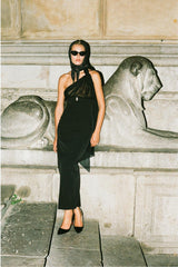 Camella Dress: Black Midi Dress for Cocktail Party | Nana Jacqueline