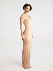 Courtney Dress: Nude Maxi Dress for Formal Wedding Guest | Nana Jacqueline