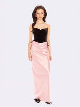 Amor Strapless Velvet Maxi Dress: Black Pink Maxi Dress for Cocktail Party | Nana Jacqueline