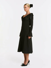 Giselle Dress: Black Midi Dress for Cocktail Party | Nana Jacqueline