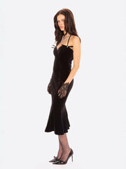 Althea Velvet Maxi Dress: Black Maxi Dress for Cocktail Party | Nana Jacqueline